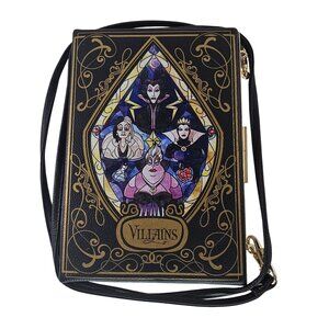 Loungefly Disney Villains Stained Glass Book Themed Crossbody Purse